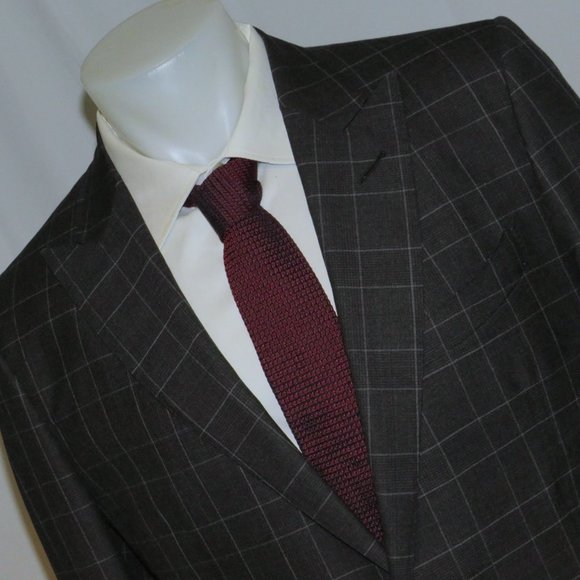 Tom Ford Fit Y O'Connor Current Gray Plaid Peak Lapel Two Button Suit 44R - Picture 6 of 16